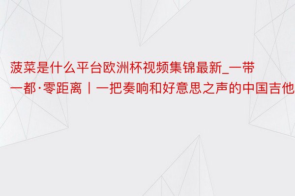 菠菜是什么平台欧洲杯视频集锦最新_一带一都·零距离丨一把奏响和好意思之声的中国吉他